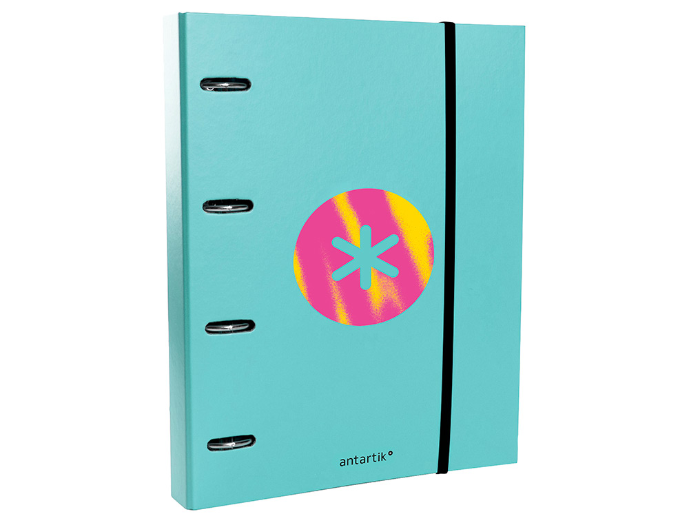 CLASSEUR ANTARTIK TRENDING TOPIC 2020 4 ANNEAUX RONDS 40MM FEUILLET MOBILE A4 5X5MM COLORIS TURQUOISE