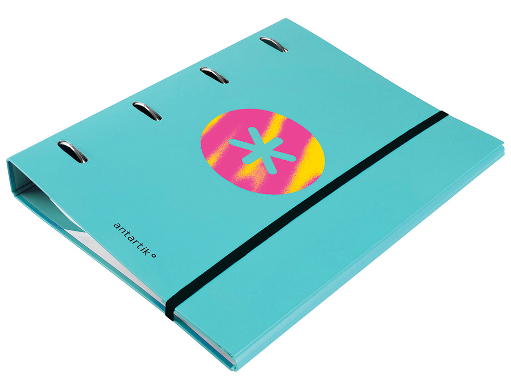 CLASSEUR ANTARTIK TRENDING TOPIC 2020 4 ANNEAUX RONDS 40MM FEUILLET MOBILE A4 5X5MM COLORIS TURQUOISE