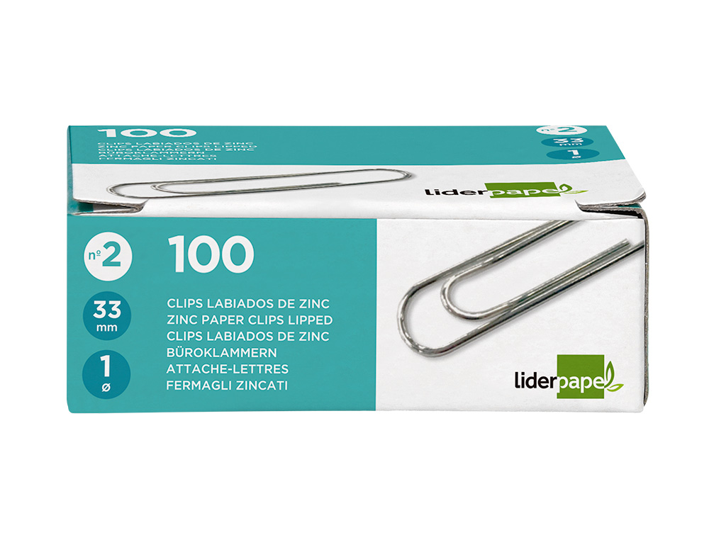 TROMBONE LIDERPAPEL ZINC BOUT ROND 33MM BOTE 100 UNITS