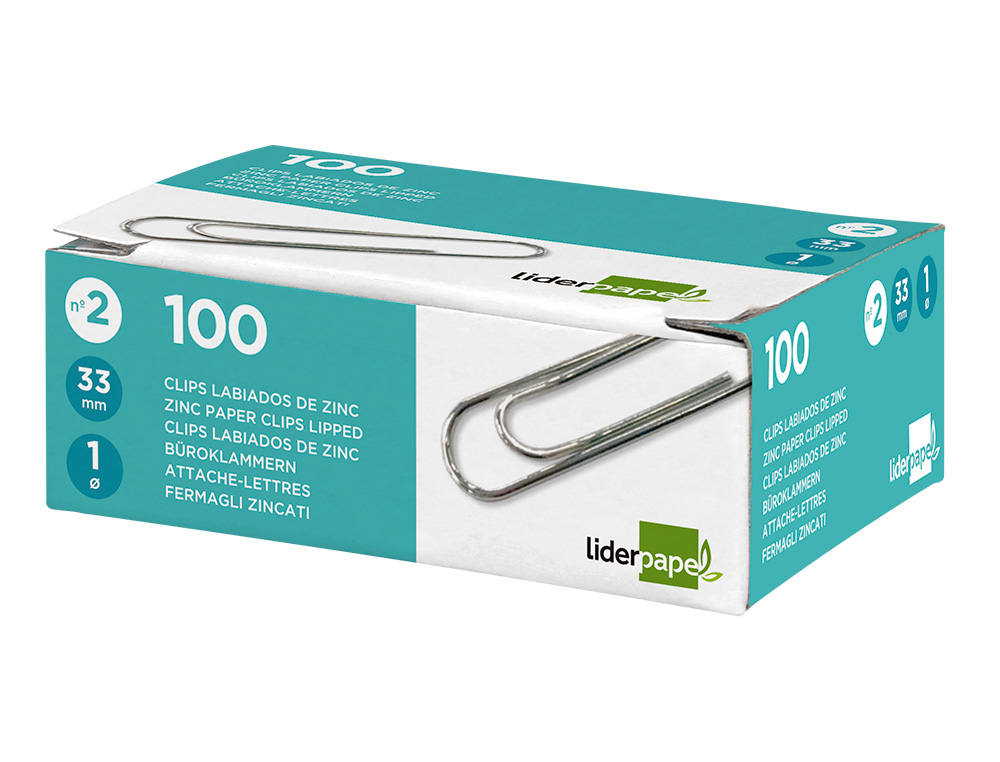 TROMBONE LIDERPAPEL ZINC BOUT ROND 33MM BOTE 100 UNITS