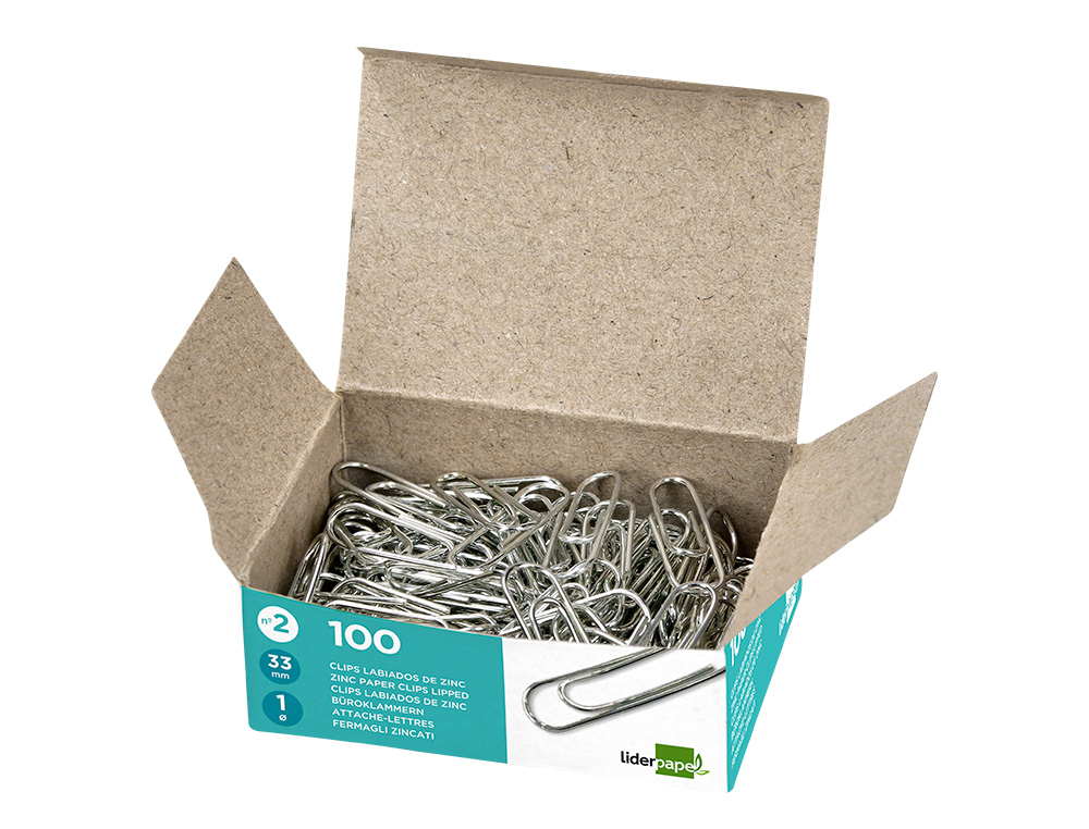 TROMBONE LIDERPAPEL ZINC BOUT ROND 33MM BOTE 100 UNITS