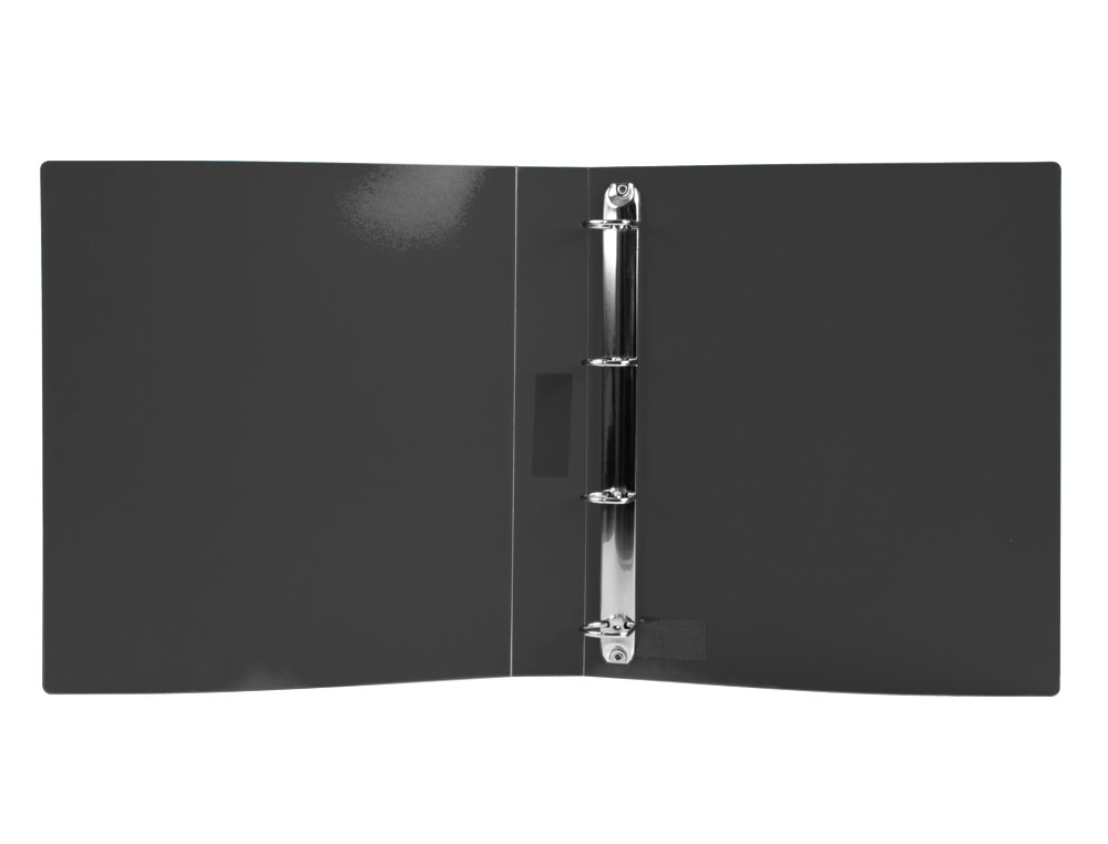 CLASSEUR LIDERPAPEL 4 ANNEAUX 25MM A4 260X315MM POLYPROPYLENE DOS 40MM PORTE-CARTES VISITE COLORIS NOIR