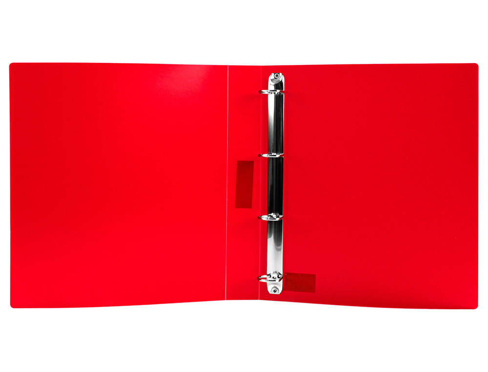 CLASSEUR LIDERPAPEL 4 ANNEAUX 25MM A4 260X315MM POLYPROPYLENE DOS 40MM PORTE-CARTES VISITE COLORIS ROUGE