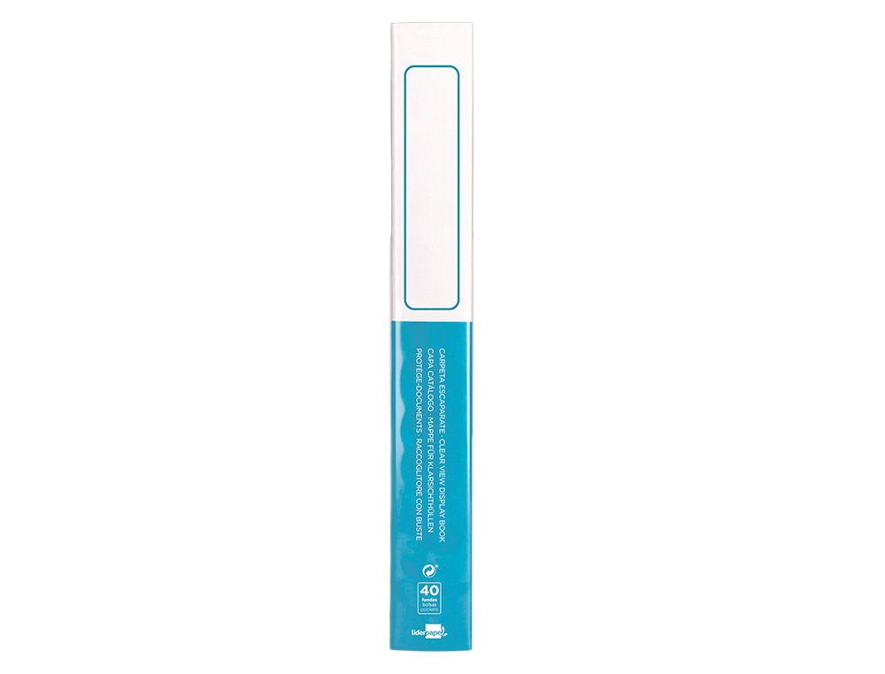 PROTEGE-DOCS LIDERPAPEL KANGOUROU PERSONNALISABLE POLYPRO 40 POCHETTES FIXES A4 210X297MM BLEU TRANSLUCIDE