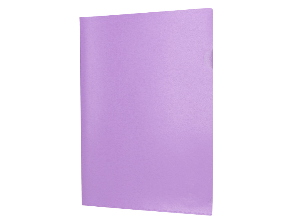 POCHETTE COIN LIDERPAPEL POLYPROPYLENE 180 MICRONS A4 210X297MM CAPACITE 20F COLORIS LAVANDE OPAQUE