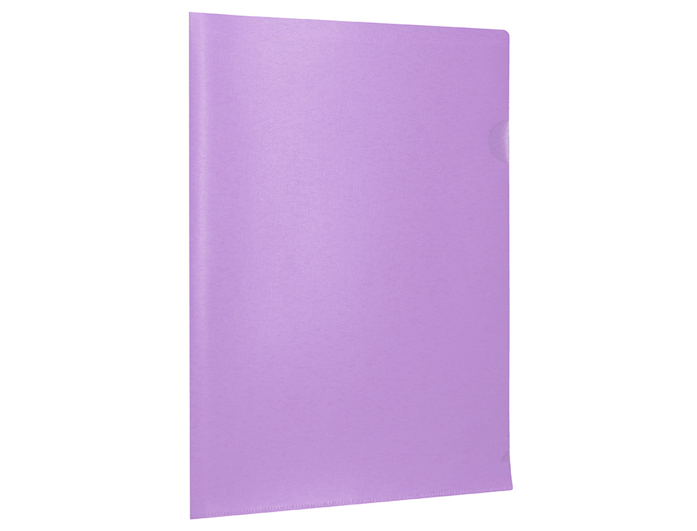 POCHETTE COIN LIDERPAPEL POLYPROPYLENE 180 MICRONS A4 210X297MM CAPACITE 20F COLORIS LAVANDE OPAQUE