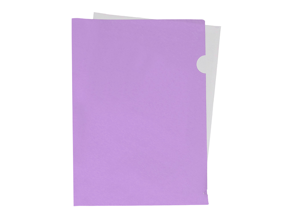 POCHETTE COIN LIDERPAPEL POLYPROPYLENE 180 MICRONS A4 210X297MM CAPACITE 20F COLORIS LAVANDE OPAQUE