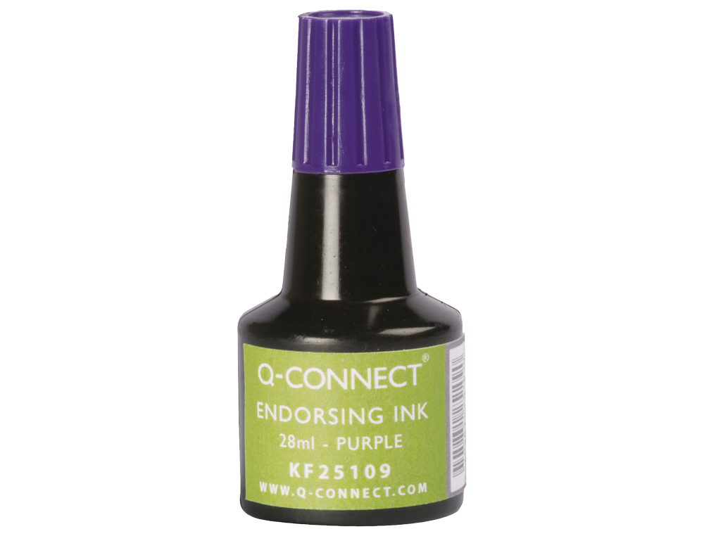ENCRE À TAMPONS Q-CONNECT POUR FEUTRE OU MOUSSE COLORIS VIOLET FLACON 28ML