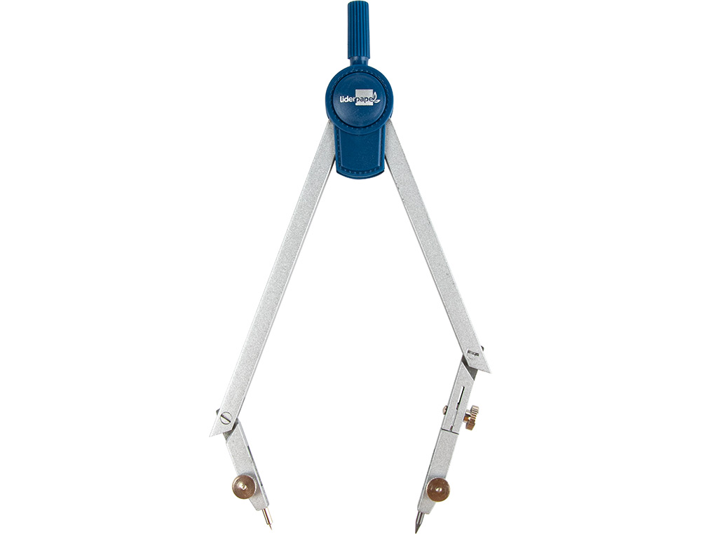 COMPAS LIDERPAPEL ARTICULÉ 2 BRANCHES CIRCONFÉRENCE 48CM LONGUEUR 15CM BAGUE MINE 2MM ÉTUI PLASTIQUE
