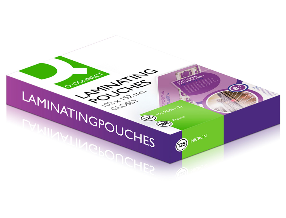 POCHETTE PLASTIFICATION Q-CONNECT À CHAUD ÉCONOMIQUE FORMAT 102X152MM 125 MICRONS BOÎTE 100 UNITÉS