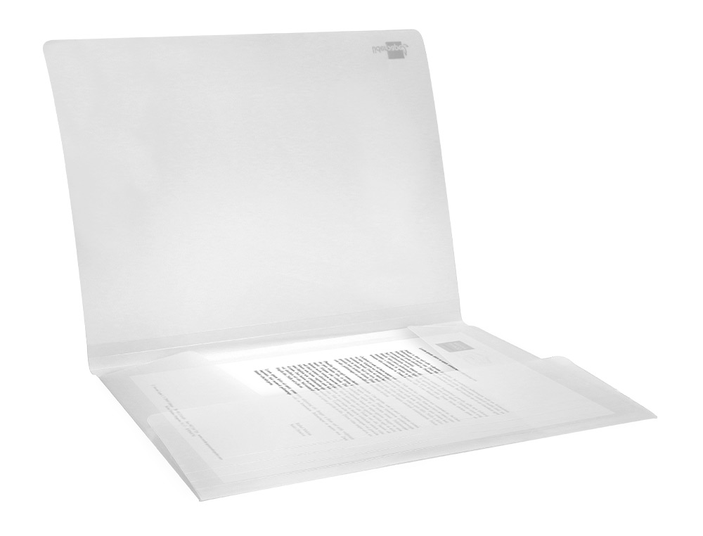 CHEMISE LIDERPAPEL POLYPROPYLÈNE DOS FLEXIBLE A4 210X297MM 4/10E 3 RABATS ÉLASTIQUE 100F COLORIS TRANSPARENT