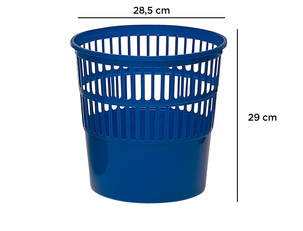 CORBEILLE À PAPIER Q-CONNECT AJOURÉE POLYSTYRÈNE SOUPLE ET TRÈS RÉSISTANT 15L COLORIS BLEU