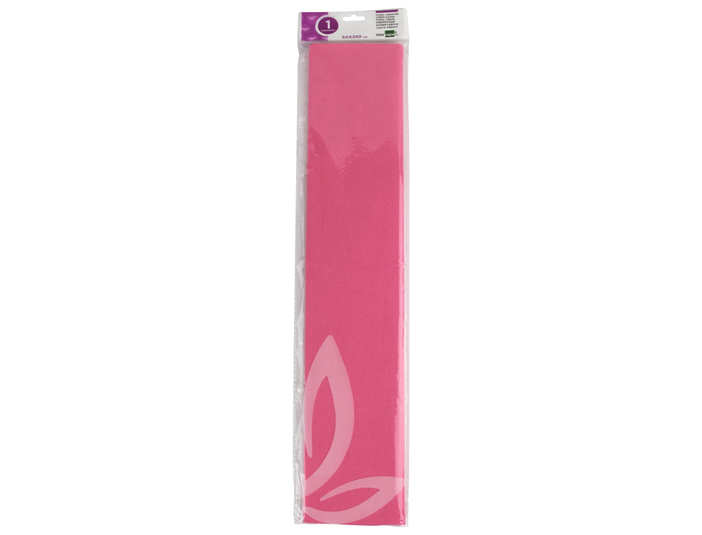 PAPIER CRÉPON LIDERPAPEL 34G/M2 50CMX2.5M UNICOLORE ROSE