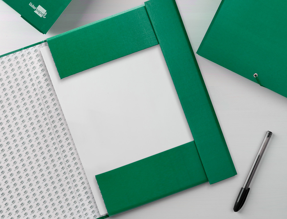 BOTE CLASSEMENT CARTON LIDERPAPEL 1,9MM PROJETS PAPER COAT 250X350MM DOCUMENTS A4+ DOS 70MM COLORIS VERT
