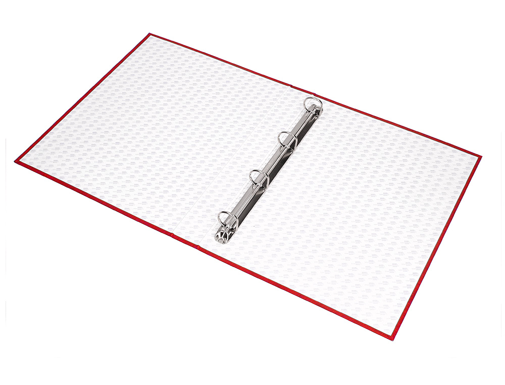 CLASSEUR LIDERPAPEL 4 ANNEAUX RONDS 25MM A4+ CARTON REMBORDÉ PAPER COAT COLORIS ROUGE