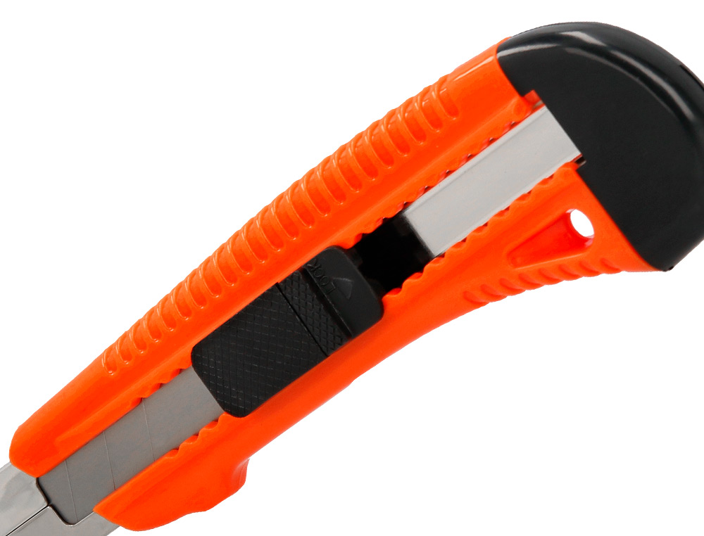 CUTTER XD-38 Q-CONNECT LARGE EN PLASTIQUE LAME 18MM RETRACTABLE INTERCHANGEABLE PRECOUPEE SPECIAL EMBALLAGE CARTON