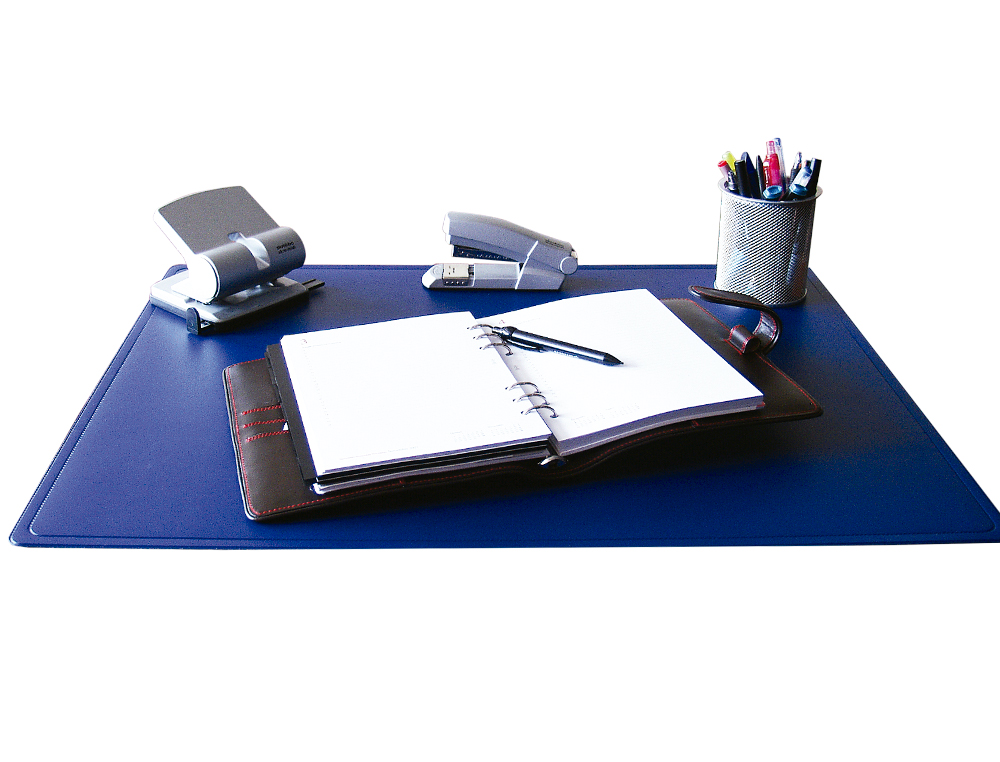 SOUS-MAIN Q-CONNECT SIMPLE COINS ARRONDIS DESSOUS MOUSSE ANTIDÉRAPANT BORD SOUDÉ 50X63CM POLYPROPYLENE COLORIS BLEU