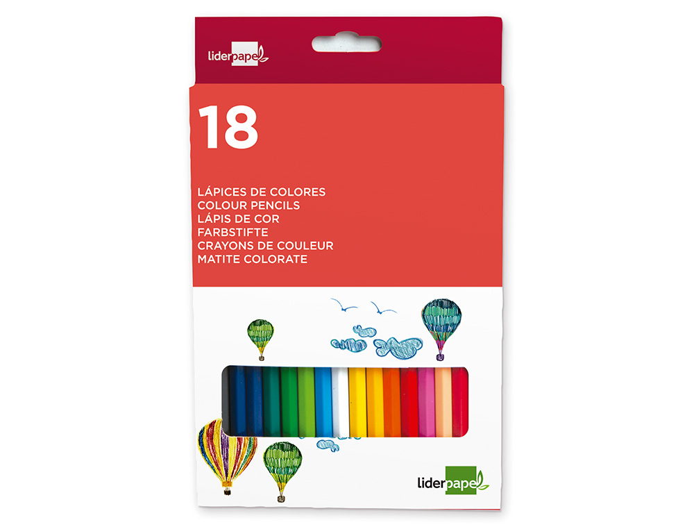 CRAYON COULEUR LIDERPAPEL MINE EXTRA-RSISTANTE 174.5MM CRITURE DOUCE COLORIS INTENSES TUI CARTON PLASTIFI 18 UNITS