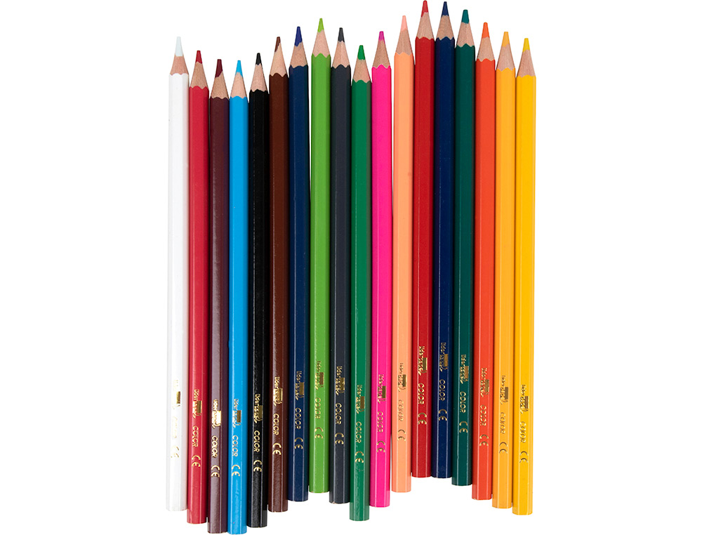 CRAYON COULEUR LIDERPAPEL MINE EXTRA-RSISTANTE 174.5MM CRITURE DOUCE COLORIS INTENSES TUI CARTON PLASTIFI 18 UNITS