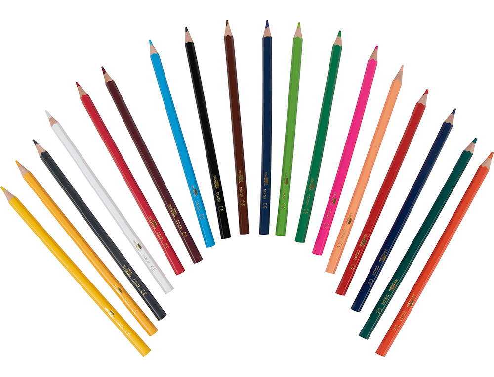 CRAYON COULEUR LIDERPAPEL MINE EXTRA-RSISTANTE 174.5MM CRITURE DOUCE COLORIS INTENSES TUI CARTON PLASTIFI 18 UNITS