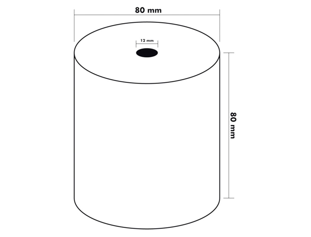 BOBINE THERMIQUE Q-CONNECT 80MM LARGEUR X 80MM DIAMETRE 55GR SANS BISPHENOL A
