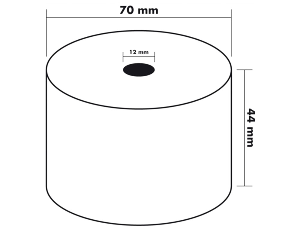 BOBINE THERMIQUE Q-CONNECT 44MM LARGEUR X 70MM DIAMETRE 55GR SANS BISPHENOL A