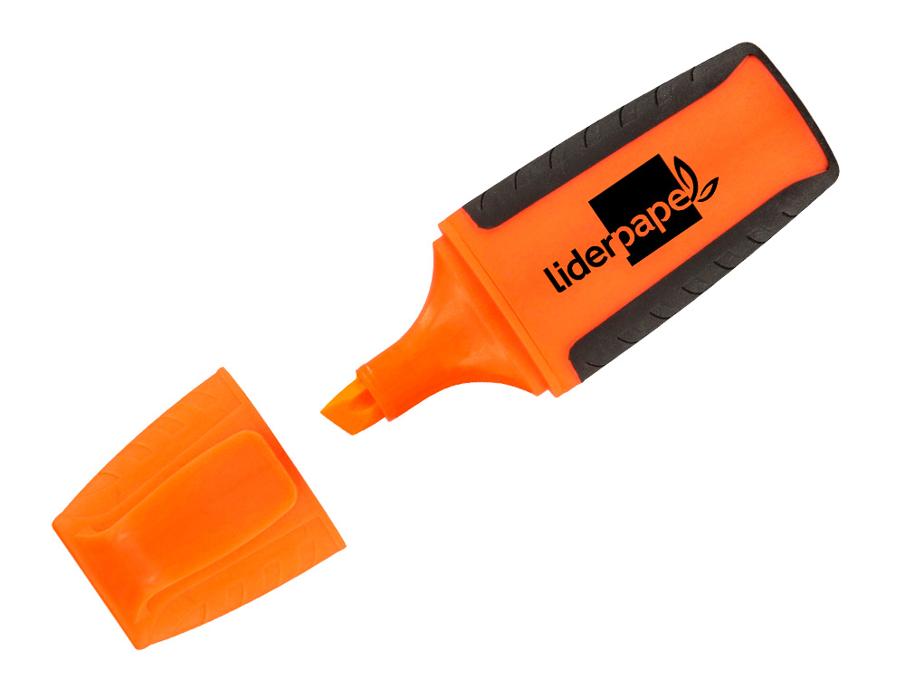 SURLIGNEUR LIDERPAPEL FLUORESCENT MINI TRACÉ 1/4MM POINTE BISEAUTÉE GRIP CAOUTCHOUC COLORIS ORANGE