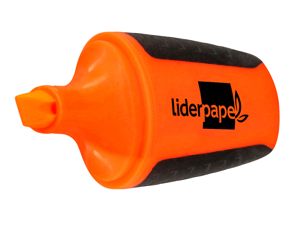 SURLIGNEUR LIDERPAPEL FLUORESCENT MINI TRACÉ 1/4MM POINTE BISEAUTÉE GRIP CAOUTCHOUC COLORIS ORANGE