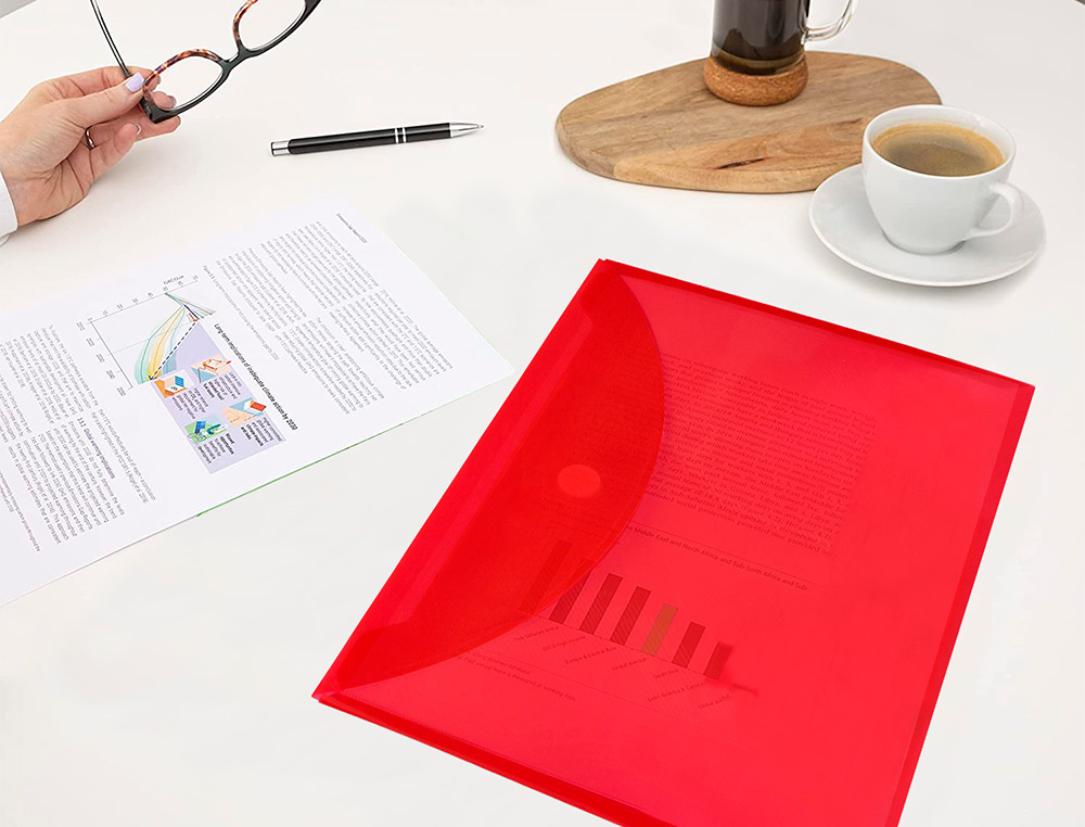 POCHETTE ENVELOPPE LIDERPAPEL POLYPROPYLNE 180 MICRONS A4 297X210MM FERMETURE VELCRO COLORIS ASSORTIS PACK 12 UNITS