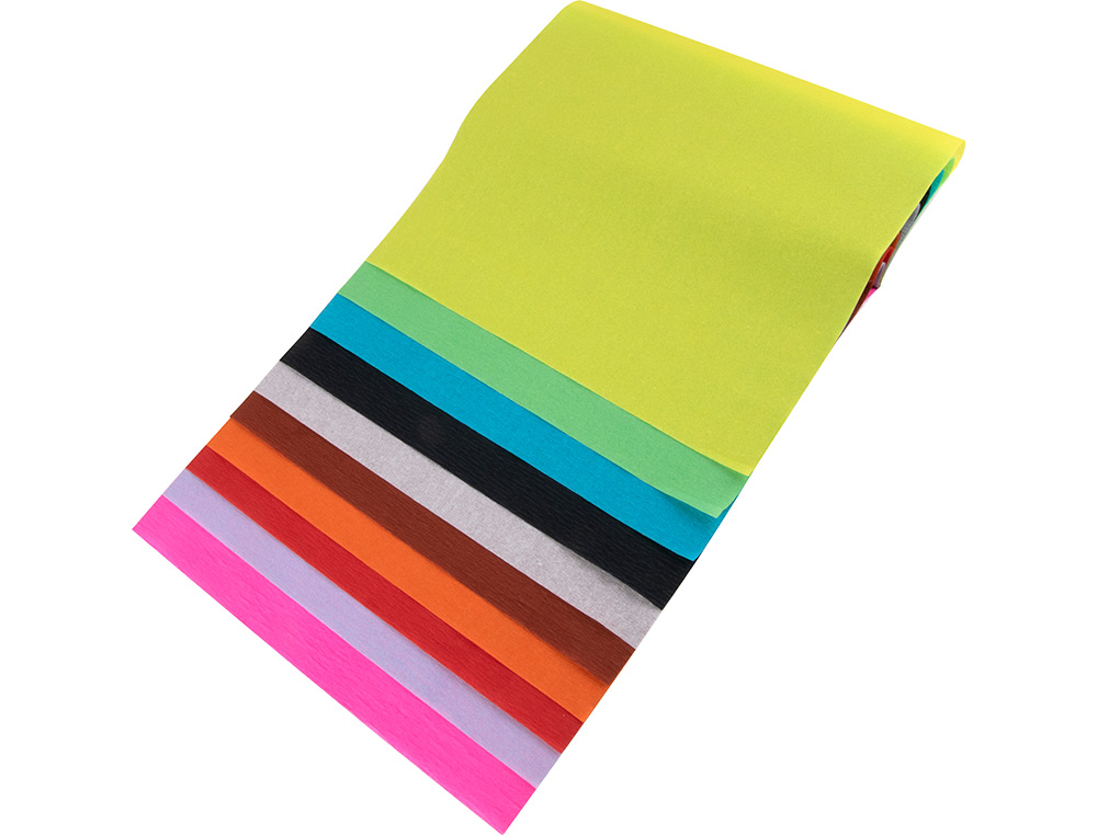 PAPIER CRPON LIDERPAPEL 34G/M2 FORMAT A4+ 240X315MM 10 COLORIS ASSORTIS BLOC 10 FEUILLES