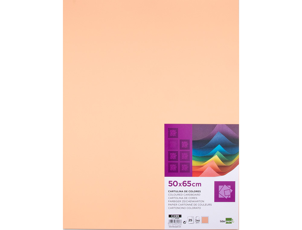 PAPIER CARTONNE LIDERPAPEL 50X65CM 240GR COLORIS SEPIA PAQUET 25 FEUILLES
