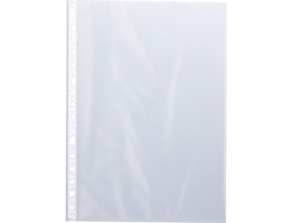 POCHETTE Q-CONNECT POLYPROPYLENE GRAINE PERFOREE FOLIO 50 MC SACHET 10 UNITES