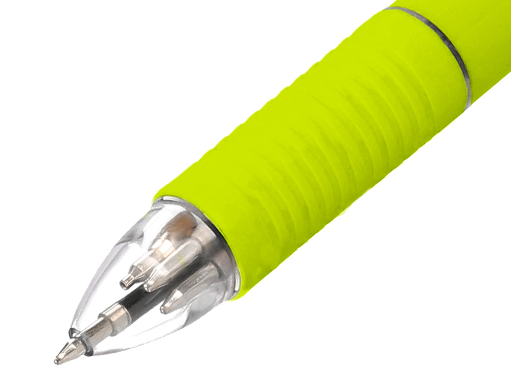 STYLO-BILLE LIDERPAPEL 5 EN 1 POINTE 0.5MM TRAIT 0.7MM RTRACTABLE 4 COULEURS D'ENCRE PORTE-MINE 0.5MM GOMME