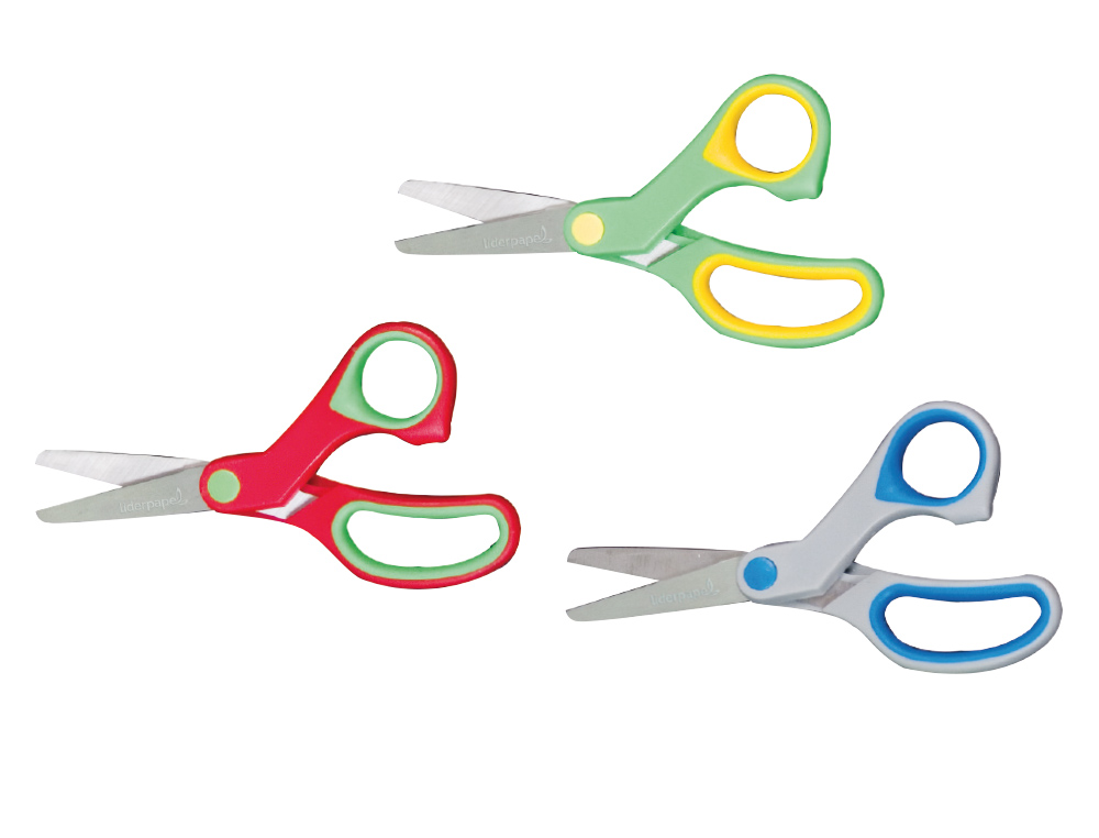 CISEAUX LIDERPAPEL ASYMTRIQUE POINTE ARRONDIE ANTI-COUPE MANCHE ERGONOMIQUE 135MM