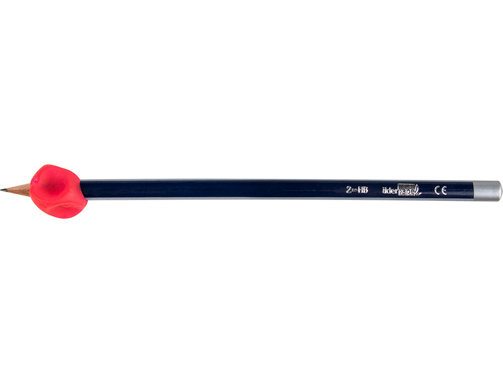 ADAPTATEUR CRAYON LIDERPAPEL PLASTIQUE IDÉAL APPRENTISSAGE ÉCRITURE GAUCHER/DROITIER COULEUR BLEU ROUGE PAQUET 2 UNITÉS