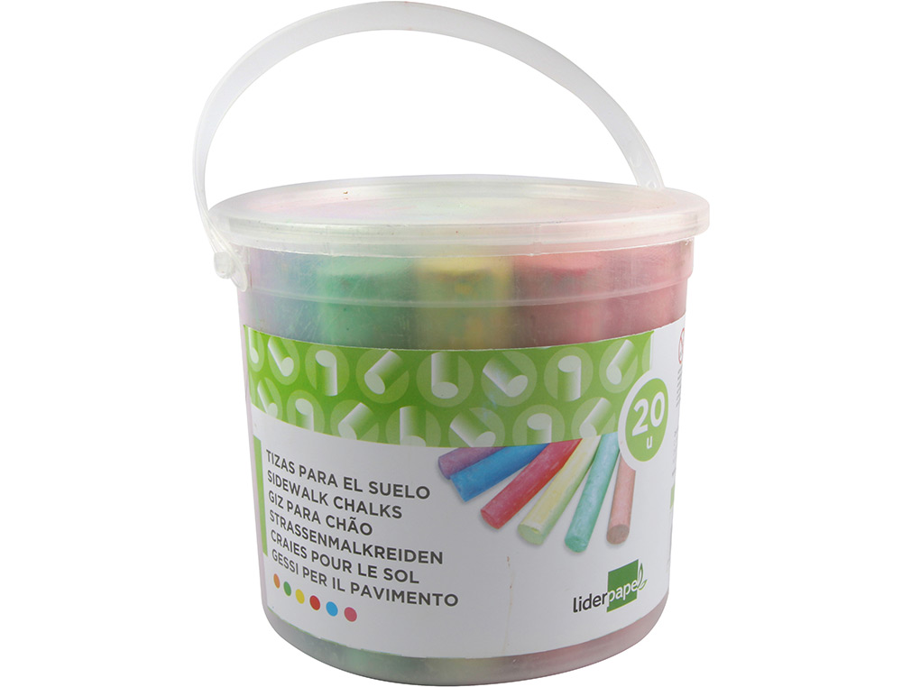 CRAIE TROTTOIR LIDERPAPEL ACTIVITS CRATIVES SCOLAIRES COLORIS ASSORTIS BOTE 20 UNITS