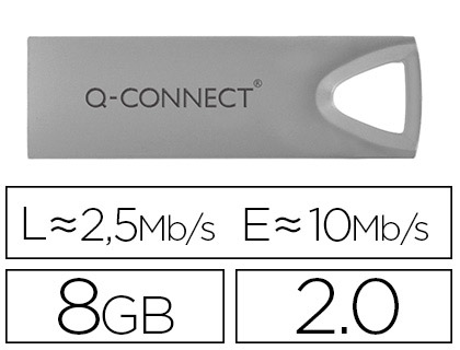 CL USB Q-CONNECT 2.0 PREMIUM 8GB VITESSE LECTURE 10MB/S CRITURE 2.5MB/S