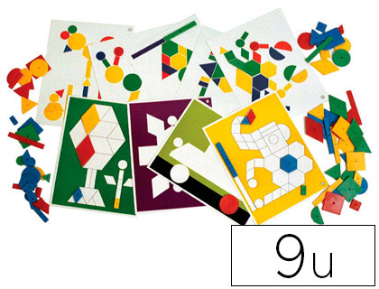 CARTE LOGICOLOR RECTO VERSO 100 PICES FORMES GOMTRIQUES COLORIS VIFS ROUGE VERT JAUNE BLEU LOT 9 UNITS