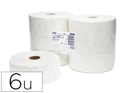 PAPIER TOILETTE TORK JUMBO T1 ROULEAU MAXI 360M 9,4CMLARGE MANDRIN 6CM DOUBLE ÉPAISSEUR FEUILLE LAURIER ECOLABEL PACK 6U