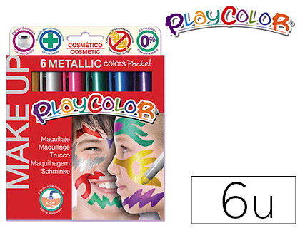 STICK MAQUILLAGE DTM POCKET METALLIC HYPOALLERGNIQUE SANS PARABNE NETTOYAGE EAU COLORIS ASSORTIS BOTE 6 UNITS