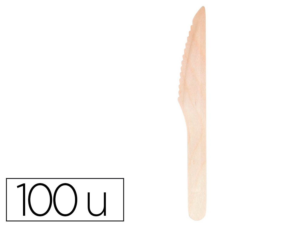 COUTEAU EN BOIS COLDIS DIAMETRE 16,5CM PAQUET DE 100 UNITES
