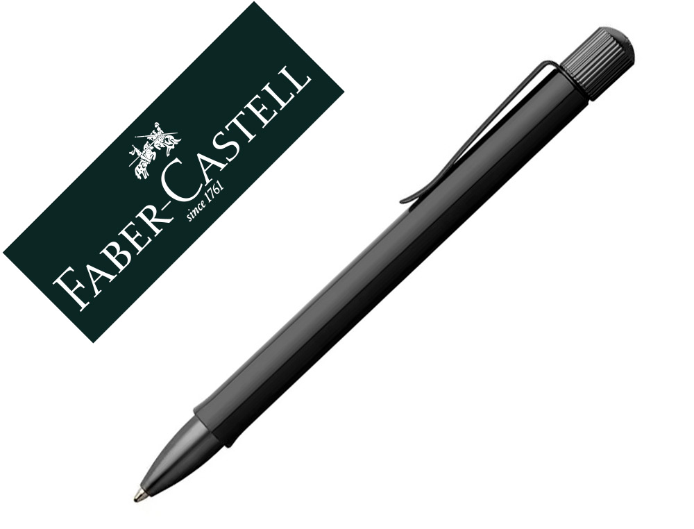 STYLO-BILLE FABER CASTELL HEXO ALUMINIUM NOIR MAT