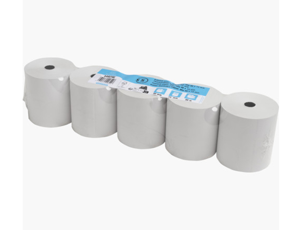BOBINE THERMIQUE EXACOMPTA TICKETS DE CAISSE 1 PLI SANS  BPA 80X73MM MANDRIN 12MM      METRAGE 80M COLORIS BLANC