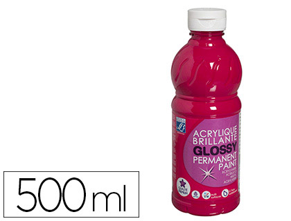 PEINTURE ACRYLIQUE LEFRANC BOURGEOIS GLOSSY FLUIDE BRILLANTE INDLBILE MULTI-SUPPORTS ROUGE PRIMAIRE FLACON 500ML