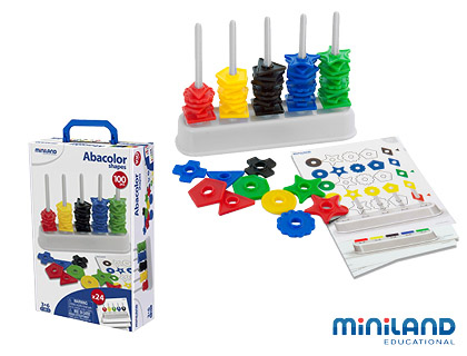 ABAQUE MINILAND DE 100 PIÈCES FORMES ASSORTIES 210MM