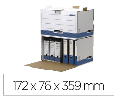 CONTENEUR FELLOWES FRONTAL SYSTEM CARTON ONDUL CAPACIT 6 BOTES ARCHIVES 80MM OUVERTURE FRONTALE