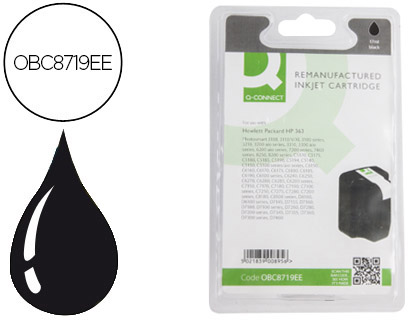 CARTOUCHE Q-CONNECT JET D'ENCRE COMPATIBLE IMPRIMANTES HP C8719EE COULEUR NOIR HAUTE CAPACITÉ 1200P